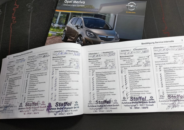 Opel Meriva cena 15900 przebieg: 217000, rok produkcji 2010 z Sieradz małe 79